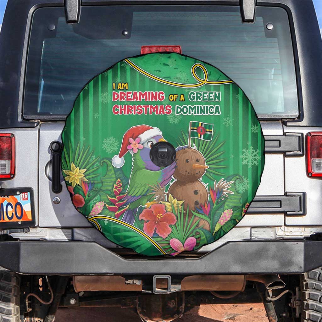 Dominica Christmas Spare Tire Cover I Am Dreaming Of A Green Christmas - Wonder Print Shop