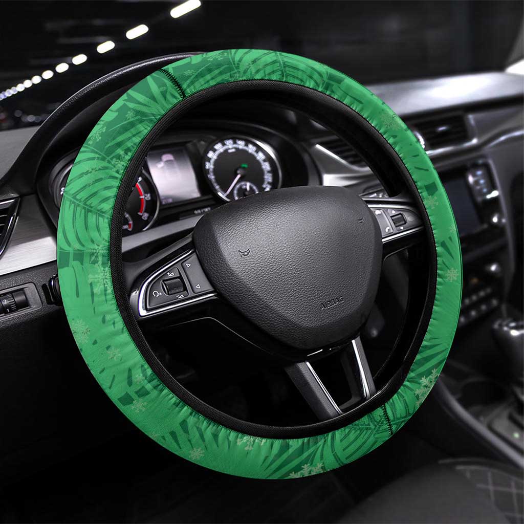 Dominica Christmas Steering Wheel Cover I Am Dreaming Of A Green Christmas - Wonder Print Shop