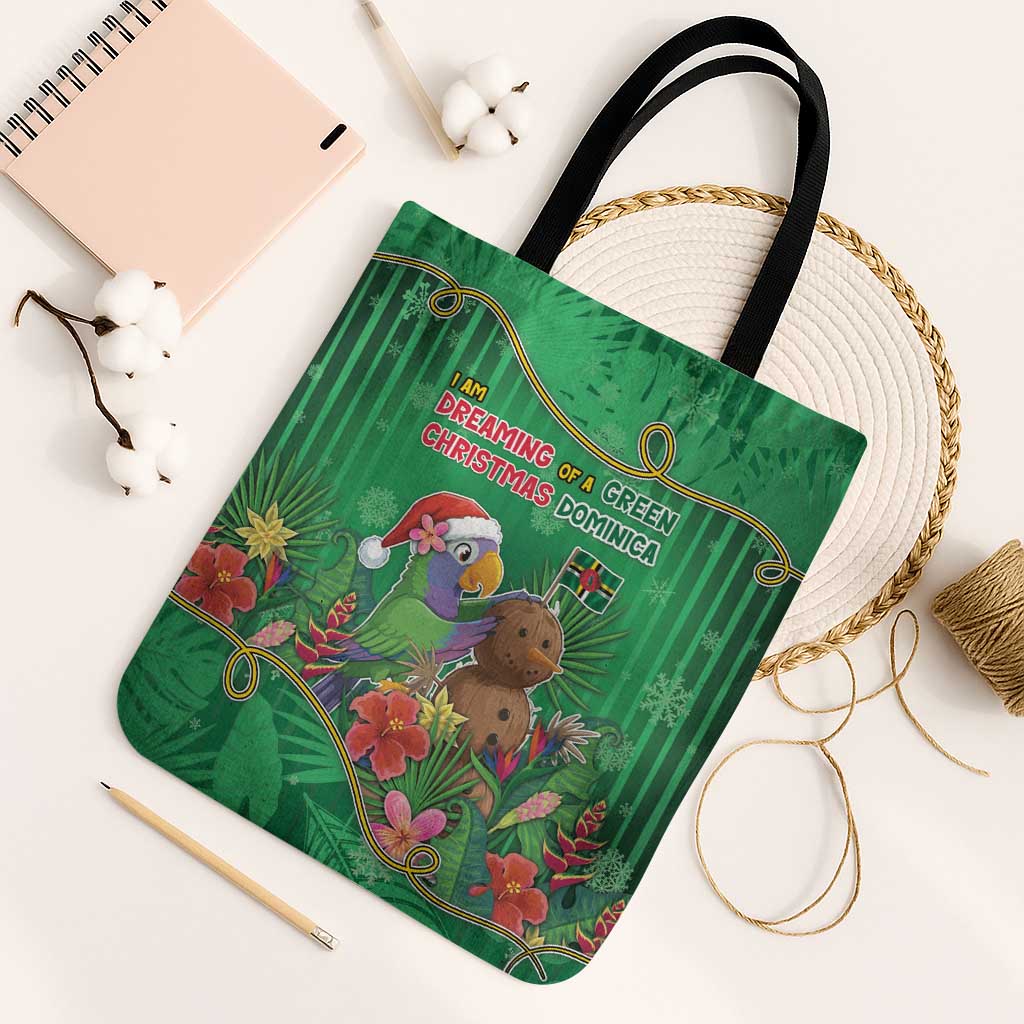 Dominica Christmas Tote Bag I Am Dreaming Of A Green Christmas - Wonder Print Shop