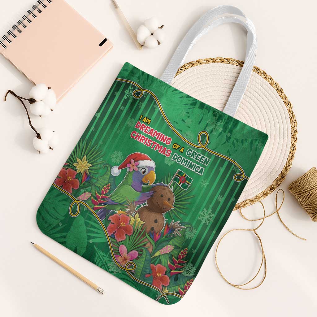 Dominica Christmas Tote Bag I Am Dreaming Of A Green Christmas - Wonder Print Shop