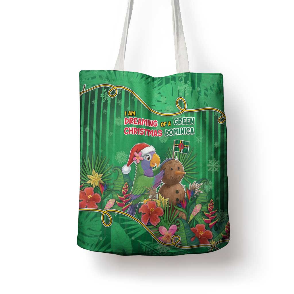 Dominica Christmas Tote Bag I Am Dreaming Of A Green Christmas - Wonder Print Shop