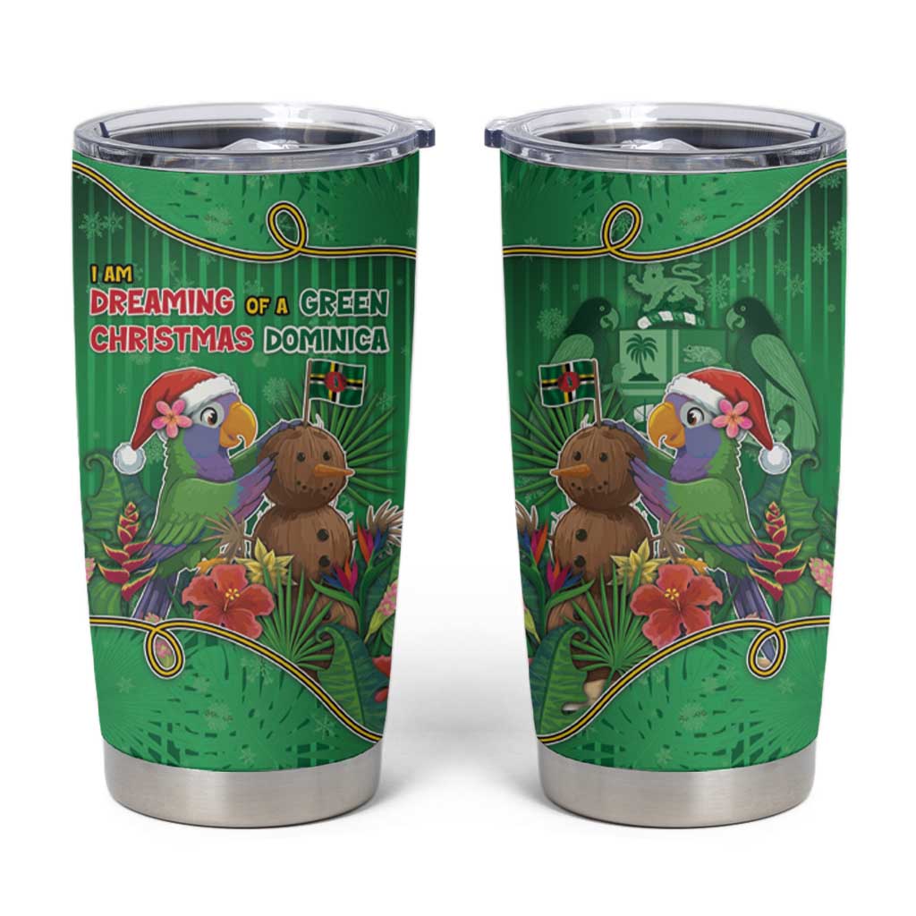 Dominica Christmas Tumbler Cup I Am Dreaming Of A Green Christmas - Wonder Print Shop