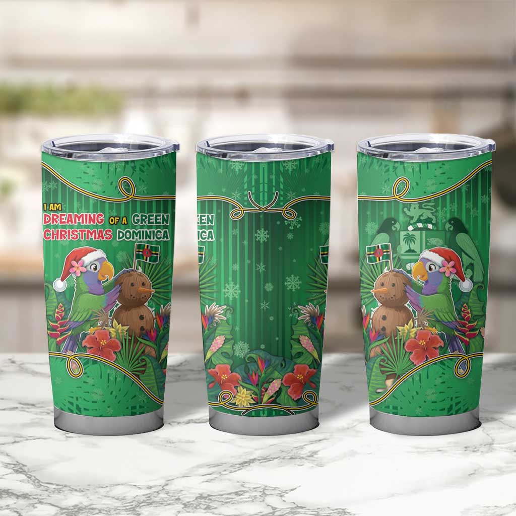 Dominica Christmas Tumbler Cup I Am Dreaming Of A Green Christmas - Wonder Print Shop