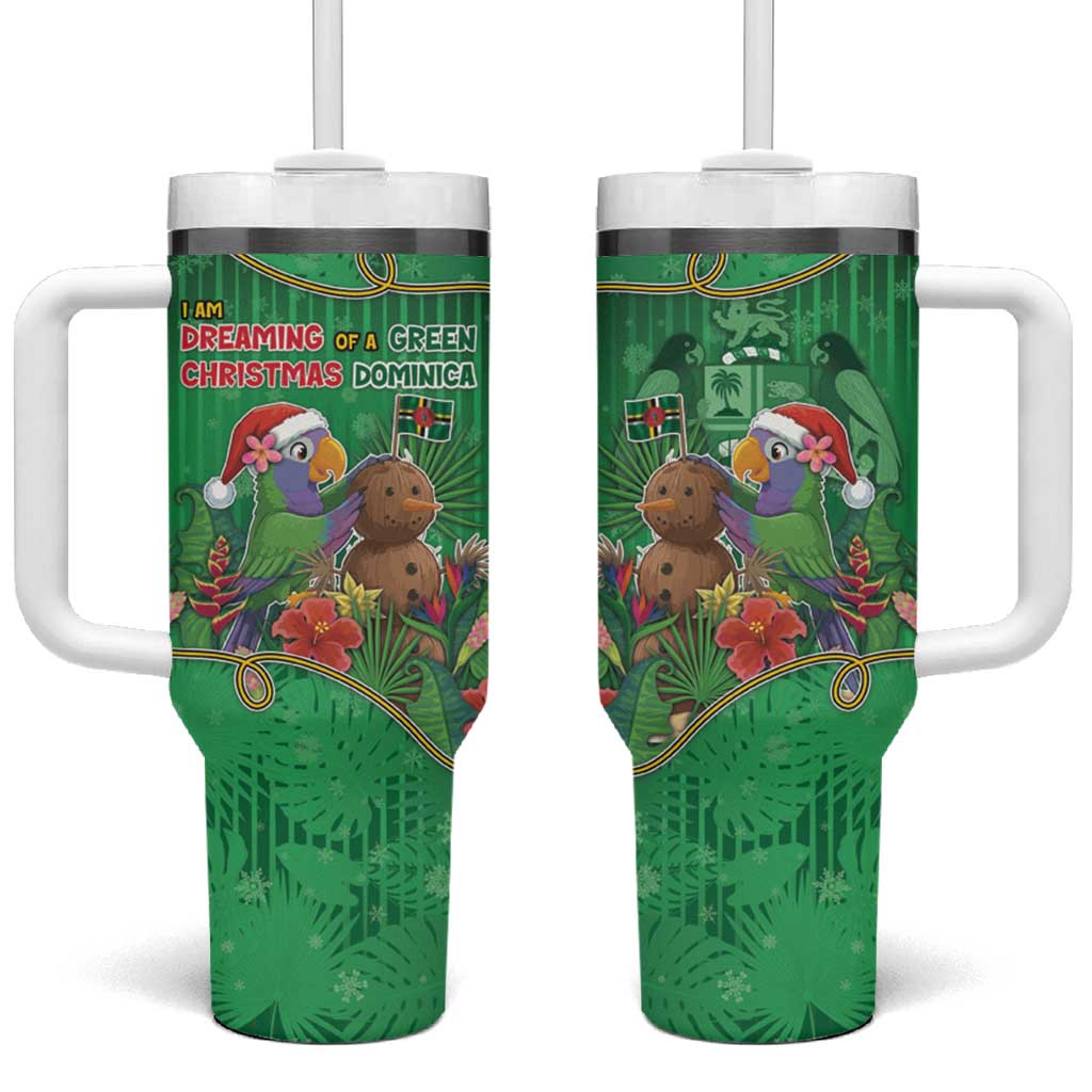 Dominica Christmas Tumbler With Handle I Am Dreaming Of A Green Christmas - Wonder Print Shop