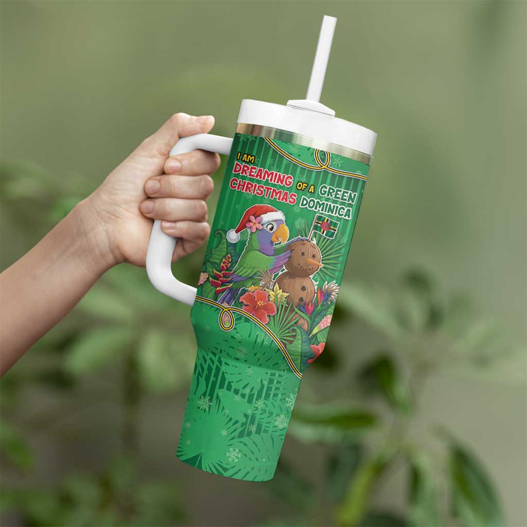 Dominica Christmas Tumbler With Handle I Am Dreaming Of A Green Christmas - Wonder Print Shop