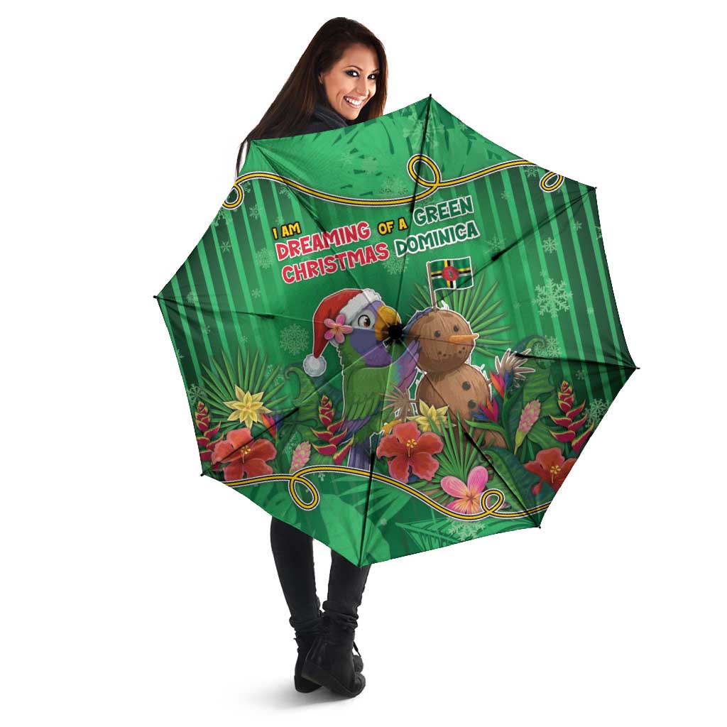 Dominica Christmas Umbrella I Am Dreaming Of A Green Christmas - Wonder Print Shop