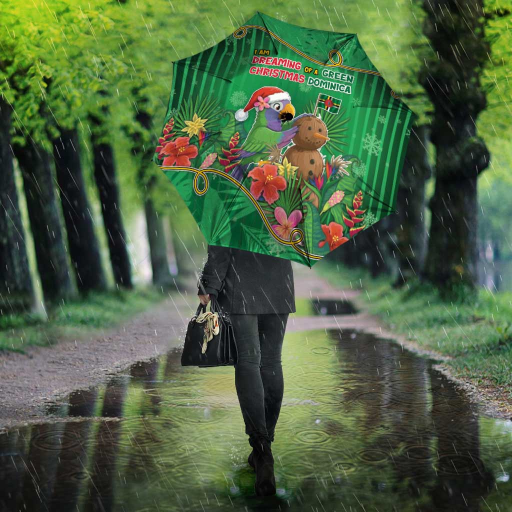 Dominica Christmas Umbrella I Am Dreaming Of A Green Christmas - Wonder Print Shop