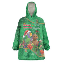 Dominica Christmas Wearable Blanket Hoodie I Am Dreaming Of A Green Christmas - Wonder Print Shop