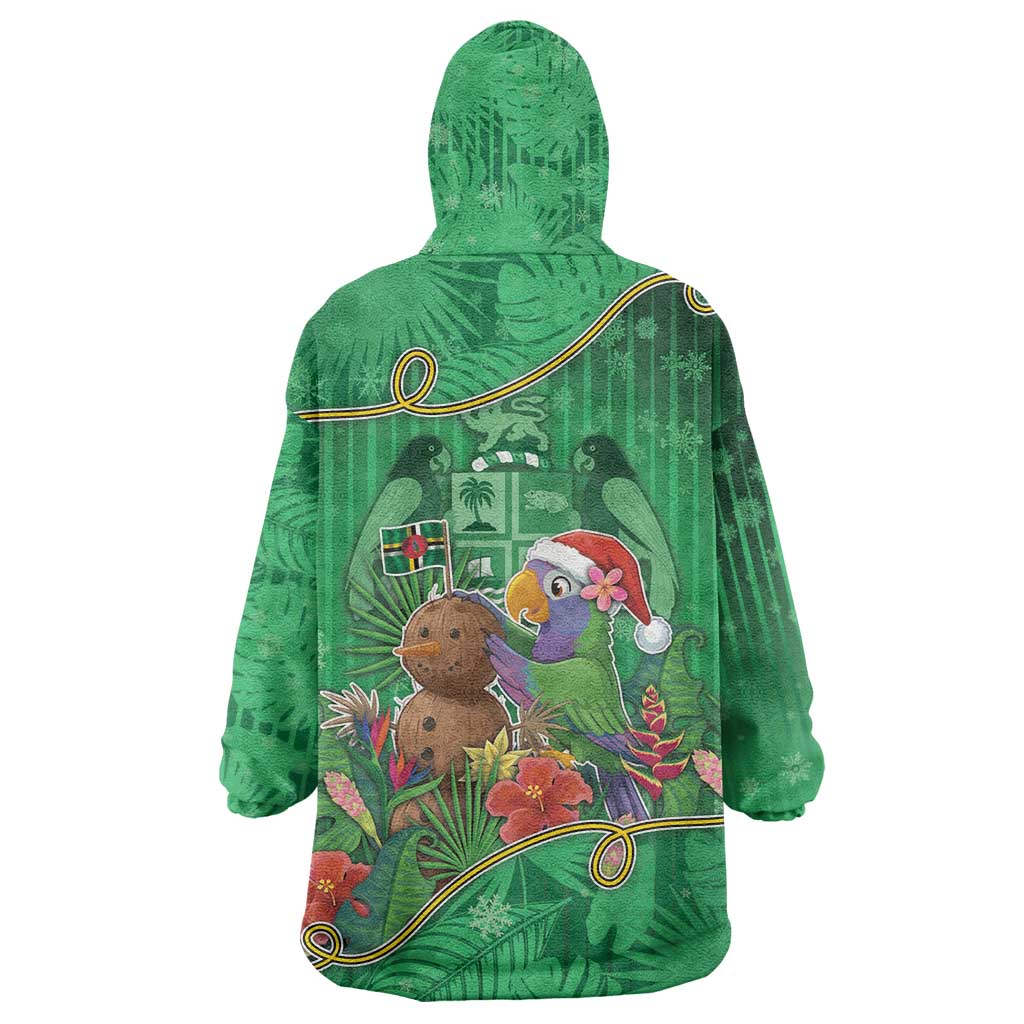 Dominica Christmas Wearable Blanket Hoodie I Am Dreaming Of A Green Christmas - Wonder Print Shop