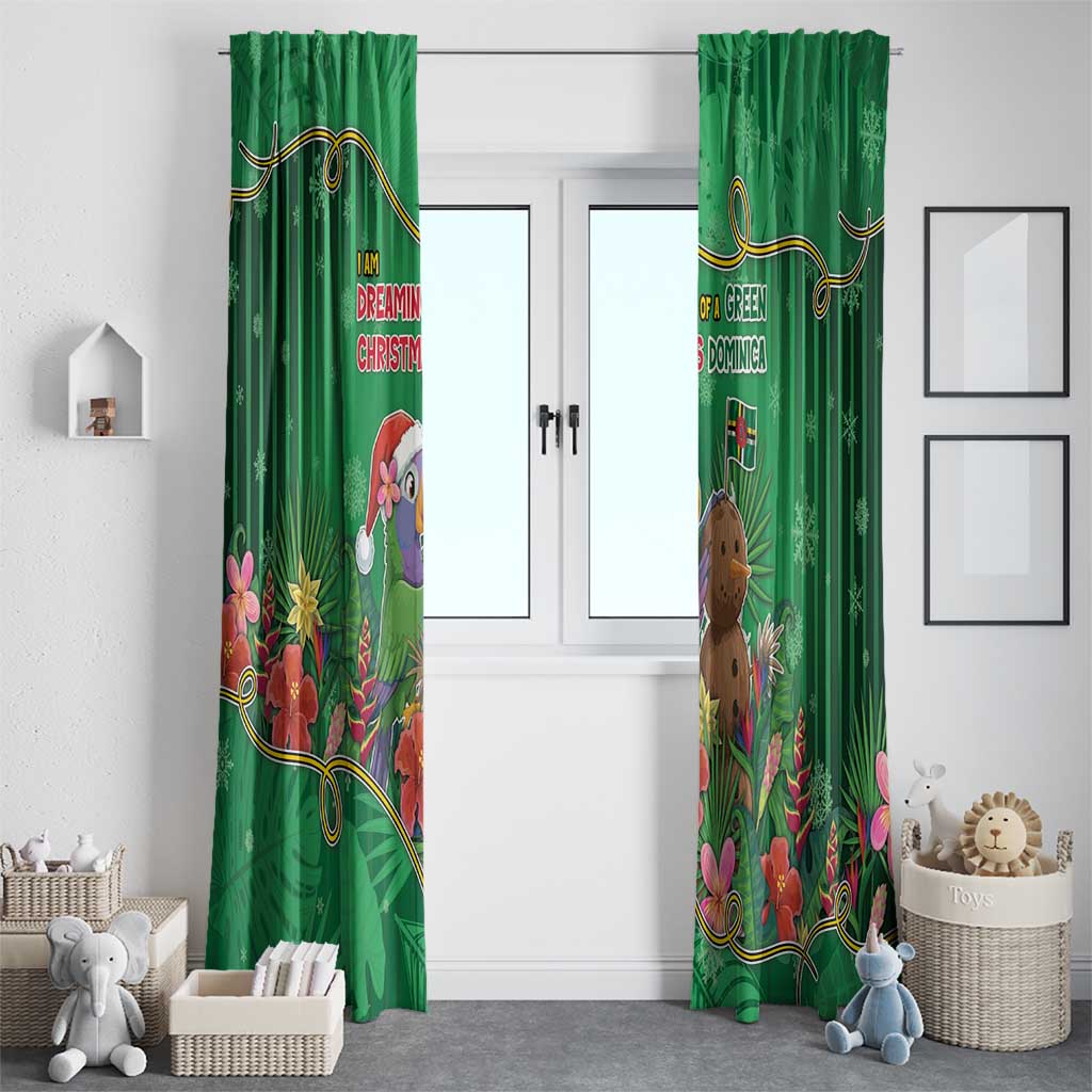 Dominica Christmas Window Curtain I Am Dreaming Of A Green Christmas - Wonder Print Shop
