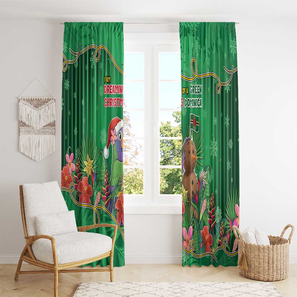 Dominica Christmas Window Curtain I Am Dreaming Of A Green Christmas - Wonder Print Shop