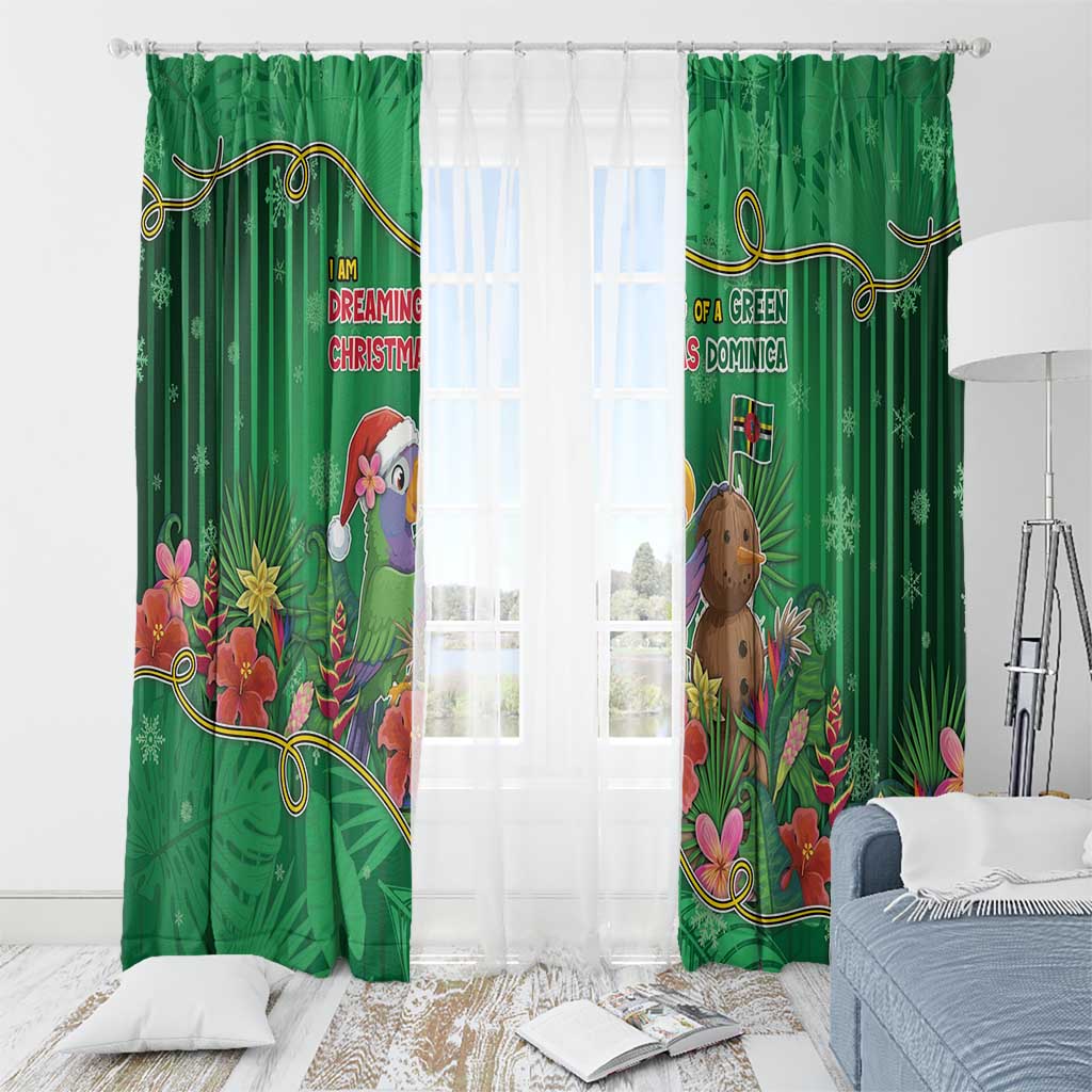 Dominica Christmas Window Curtain I Am Dreaming Of A Green Christmas - Wonder Print Shop
