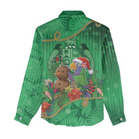 Dominica Christmas Women Casual Shirt I Am Dreaming Of A Green Christmas - Wonder Print Shop