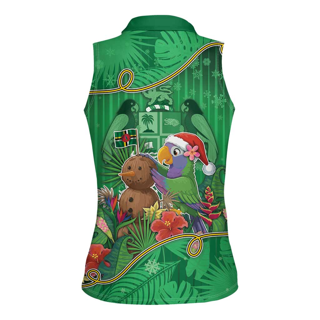 Dominica Christmas Women Sleeveless Polo Shirt I Am Dreaming Of A Green Christmas - Wonder Print Shop