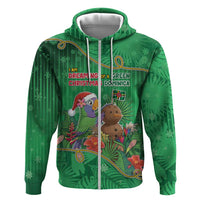 Dominica Christmas Zip Hoodie I Am Dreaming Of A Green Christmas - Wonder Print Shop