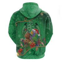 Dominica Christmas Zip Hoodie I Am Dreaming Of A Green Christmas - Wonder Print Shop
