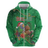 Dominica Christmas Zip Hoodie I Am Dreaming Of A Green Christmas - Wonder Print Shop