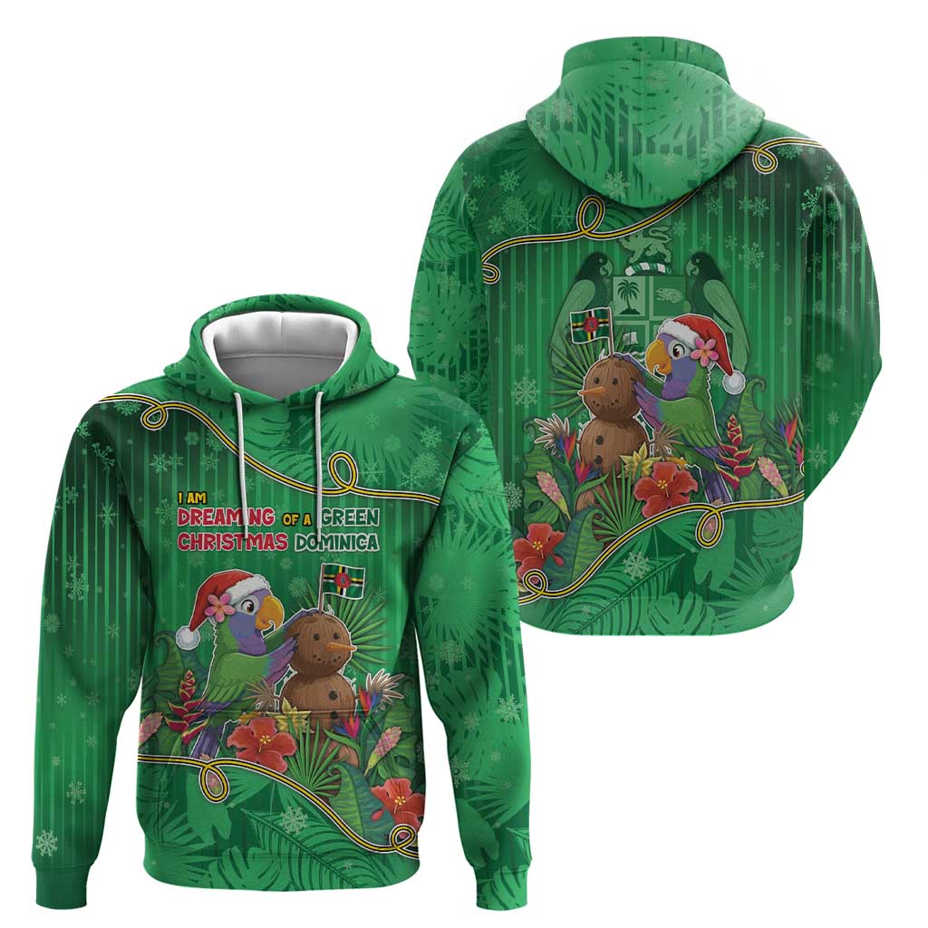 Dominica Christmas Zip Hoodie I Am Dreaming Of A Green Christmas - Wonder Print Shop