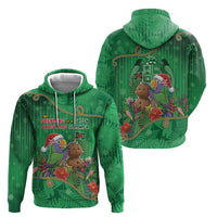 Dominica Christmas Zip Hoodie I Am Dreaming Of A Green Christmas - Wonder Print Shop