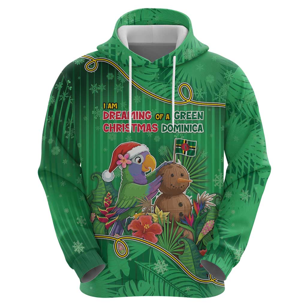 Dominica Christmas Zip Hoodie I Am Dreaming Of A Green Christmas - Wonder Print Shop