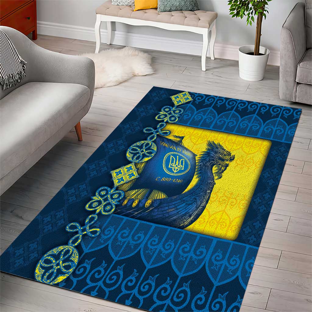 Kievan Rus Area Rug Slavic Dragon Ship - Wonder Print Shop