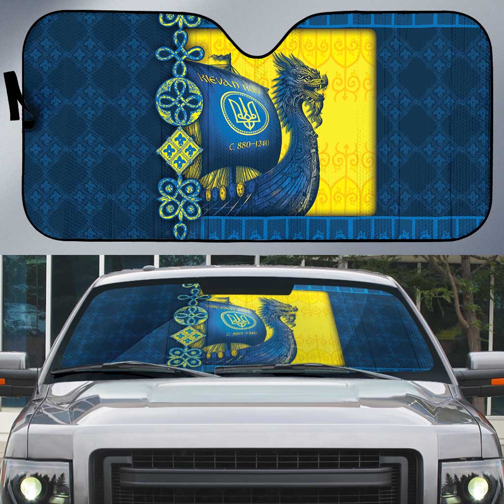 Kievan Rus Auto Sun Shade Slavic Dragon Ship - Wonder Print Shop