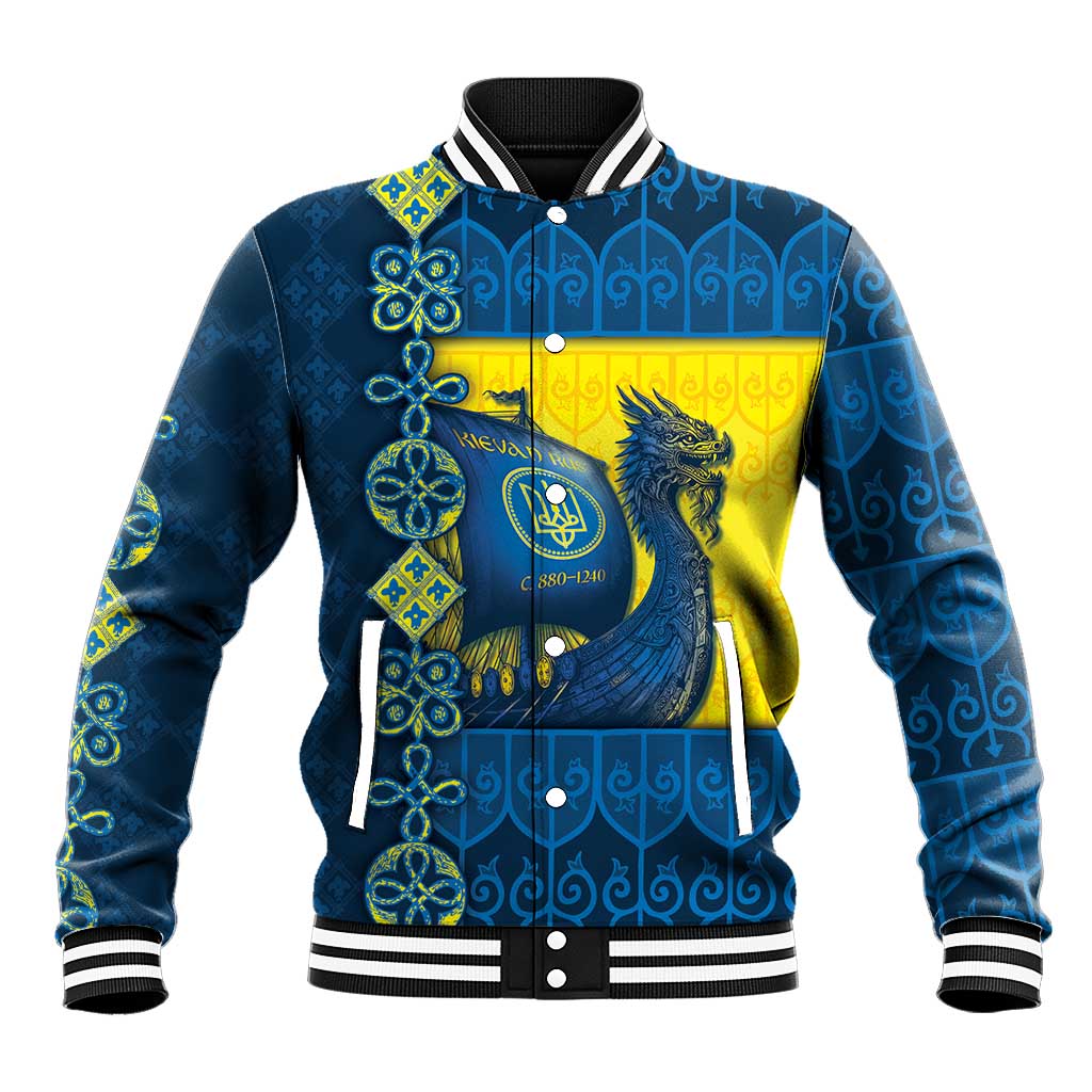 Kievan Rus Baseball Jacket Slavic Dragon Ship - Wonder Print Shop
