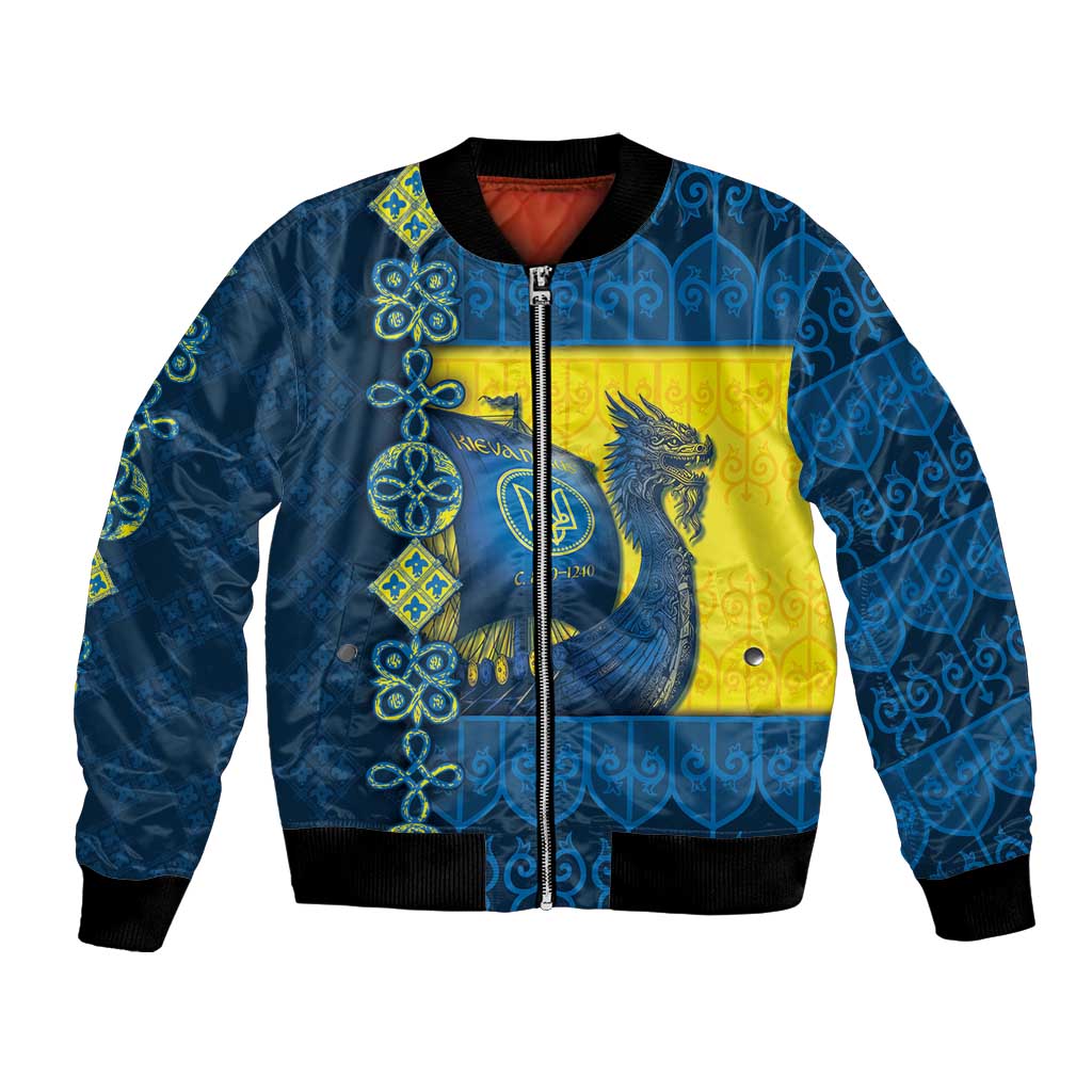 Kievan Rus Bomber Jacket Slavic Dragon Ship - Wonder Print Shop