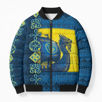 Kievan Rus Bomber Puffer Jacket Slavic Dragon Ship - Wonder Print Shop