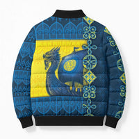 Kievan Rus Bomber Puffer Jacket Slavic Dragon Ship - Wonder Print Shop