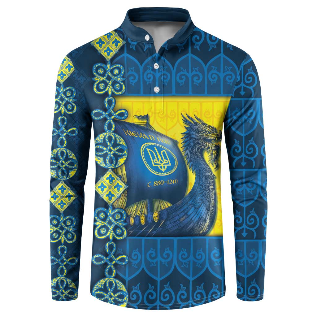 Kievan Rus Button Sweatshirt Slavic Dragon Ship - Wonder Print Shop