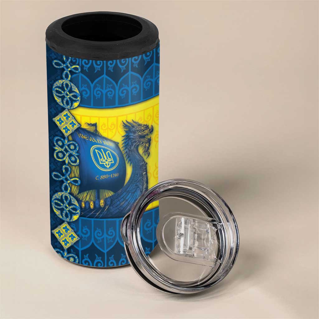 Kievan Rus 4 in 1 Can Cooler Tumbler Slavic Dragon Ship - Wonder Print Shop