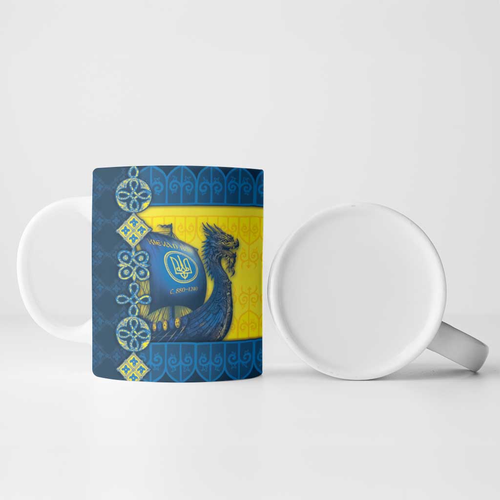 Kievan Rus Ceramic Mug Slavic Dragon Ship - Wonder Print Shop