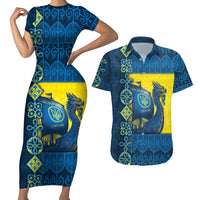 Kievan Rus Couples Matching Short Sleeve Bodycon Dress and Hawaiian Shirt Slavic Dragon Ship - Wonder Print Shop