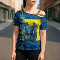 Kievan Rus Cross Shoulder Shirt Slavic Dragon Ship - Wonder Print Shop