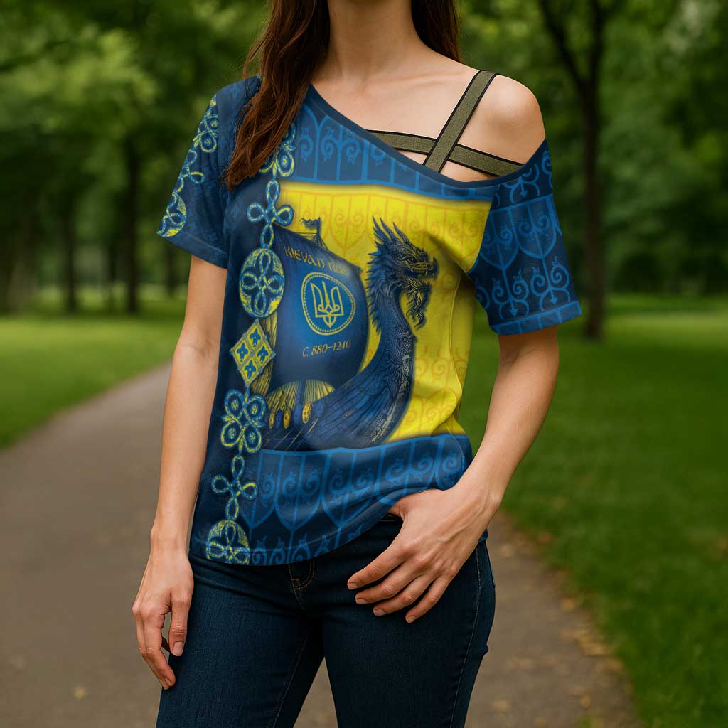 Kievan Rus Cross Shoulder Shirt Slavic Dragon Ship - Wonder Print Shop