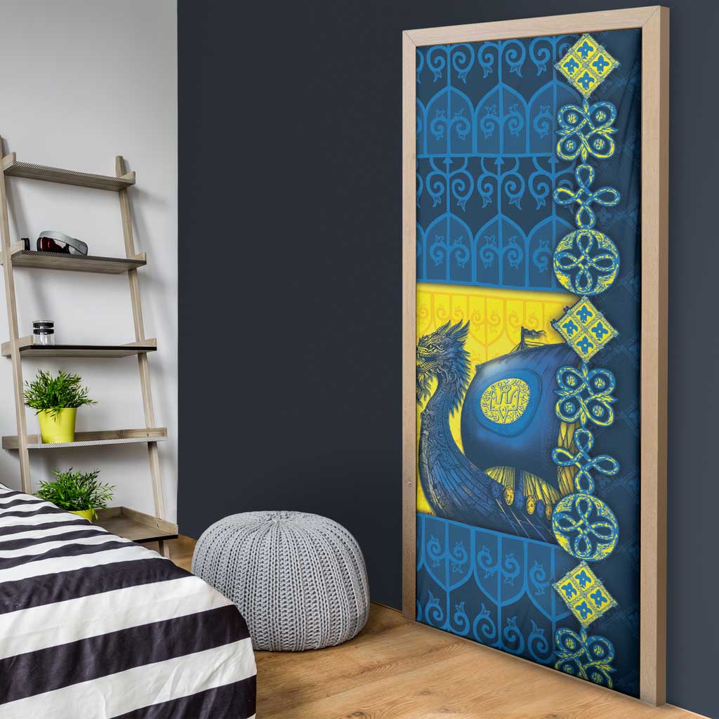 Kievan Rus Door Cover Slavic Dragon Ship - Wonder Print Shop