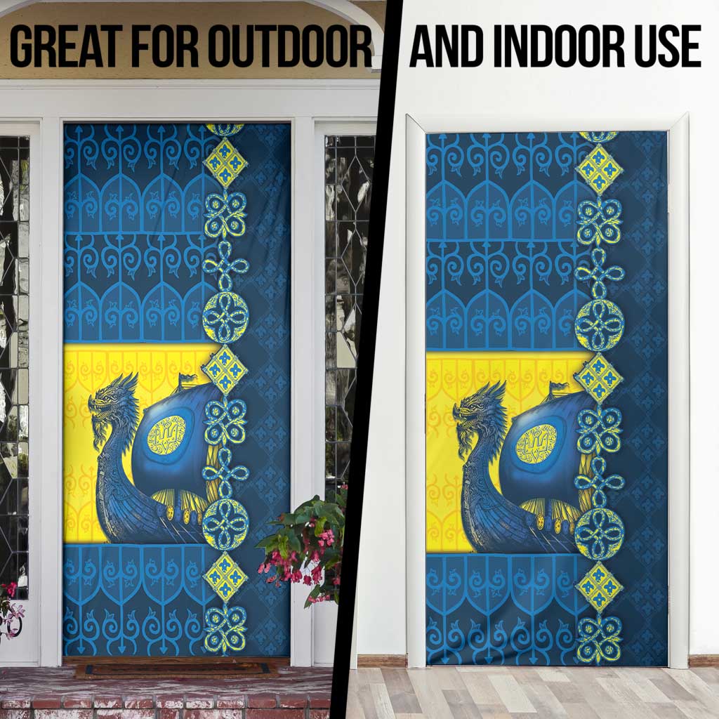 Kievan Rus Door Cover Slavic Dragon Ship - Wonder Print Shop