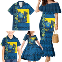 Kievan Rus Family Matching Mermaid Dress and Hawaiian Shirt Slavic Dragon Ship - Wonder Print Shop