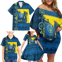 Kievan Rus Family Matching Off Shoulder Short Dress and Hawaiian Shirt Slavic Dragon Ship - Wonder Print Shop