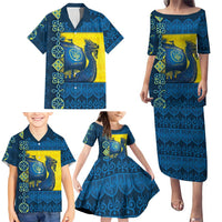 Kievan Rus Family Matching Puletasi and Hawaiian Shirt Slavic Dragon Ship - Wonder Print Shop