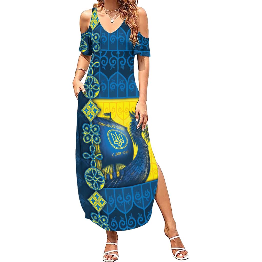 Kievan Rus Family Matching Summer Maxi Dress and Hawaiian Shirt Slavic Dragon Ship - Wonder Print Shop