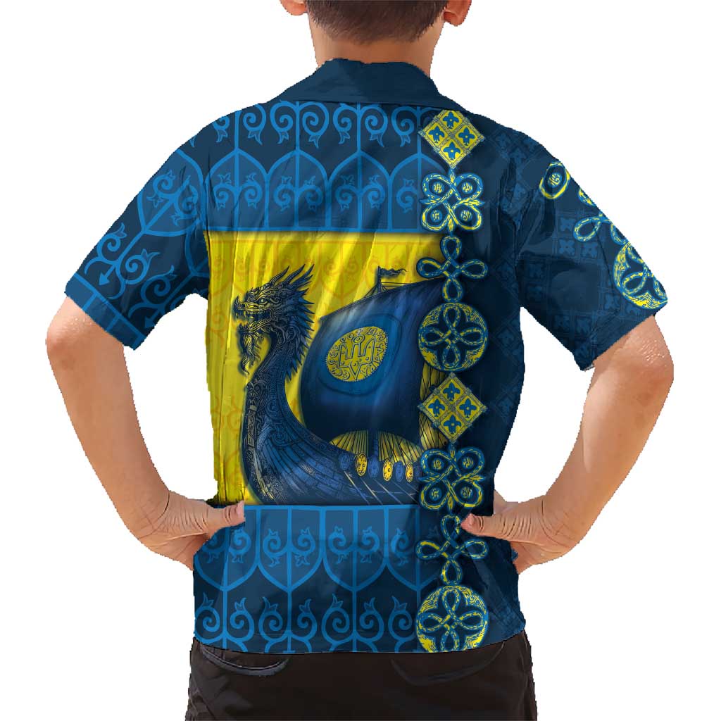Kievan Rus Family Matching Tank Maxi Dress and Hawaiian Shirt Slavic Dragon Ship - Wonder Print Shop