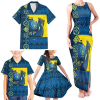 Kievan Rus Family Matching Tank Maxi Dress and Hawaiian Shirt Slavic Dragon Ship - Wonder Print Shop