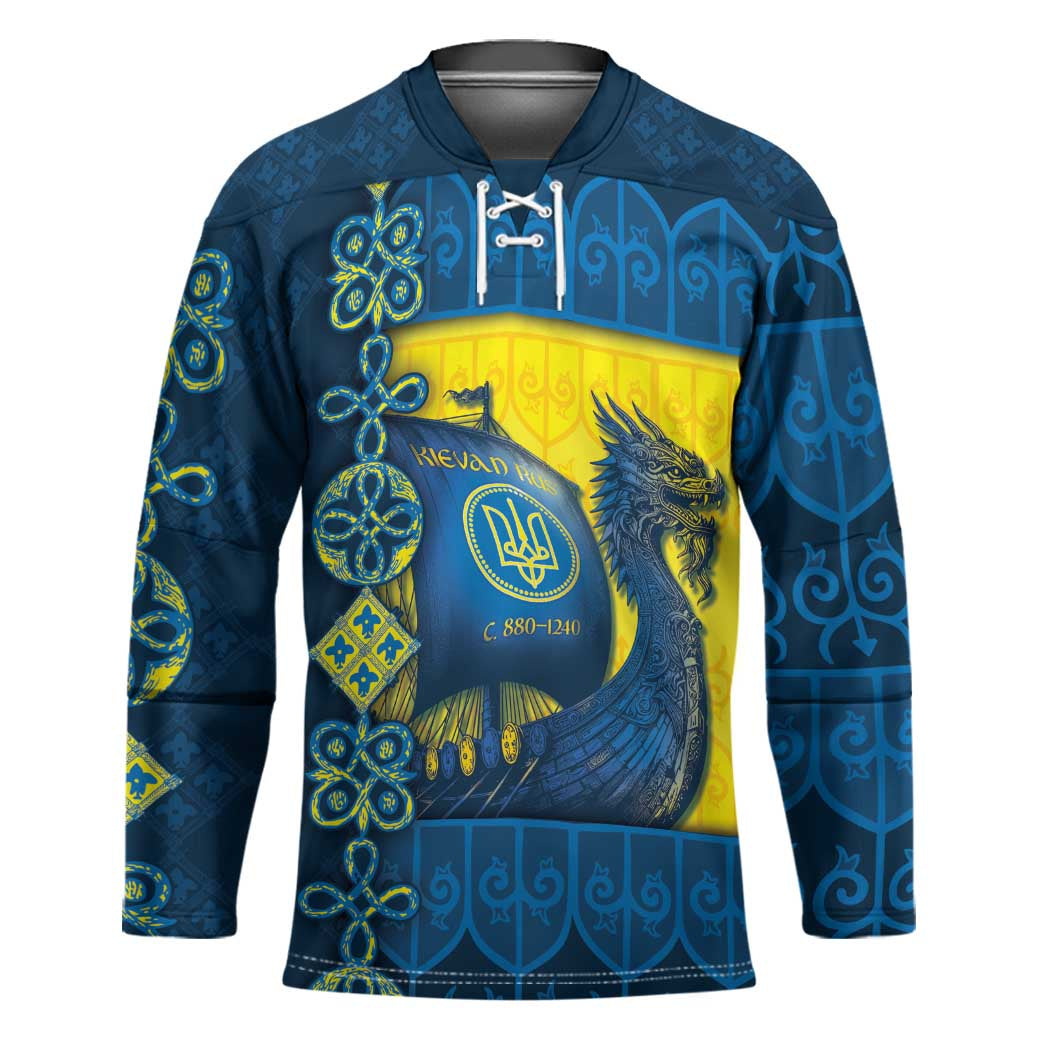 Kievan Rus Hockey Jersey Slavic Dragon Ship - Wonder Print Shop