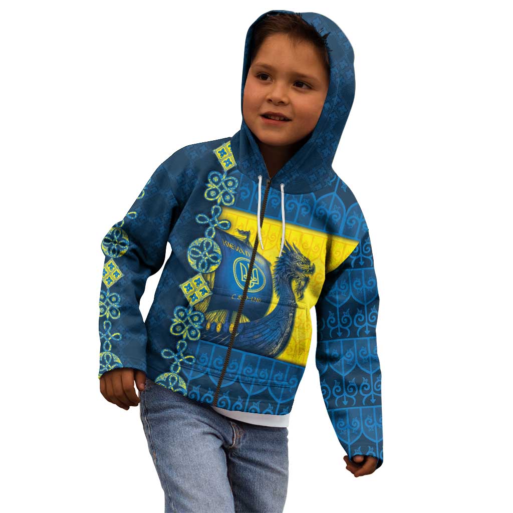 Kievan Rus Kid Hoodie Slavic Dragon Ship - Wonder Print Shop