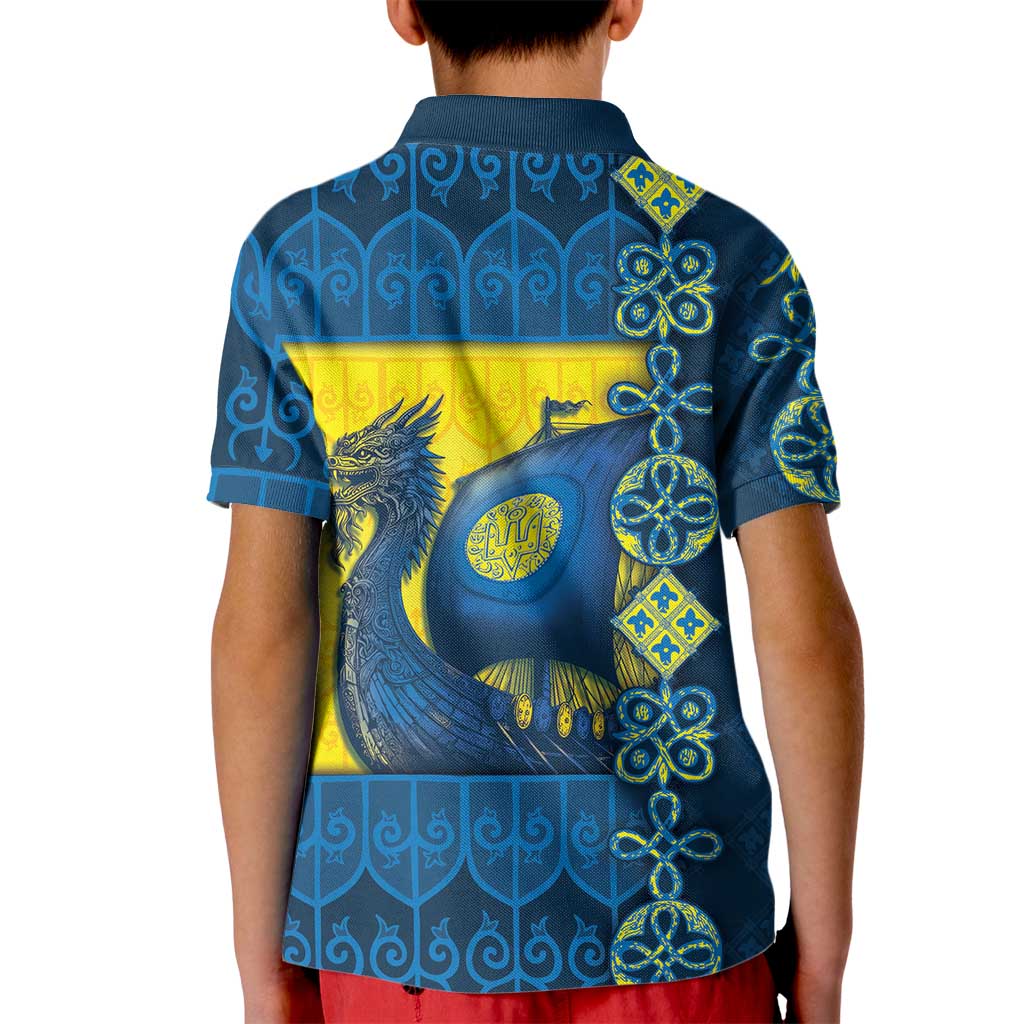 Kievan Rus Kid Polo Shirt Slavic Dragon Ship - Wonder Print Shop