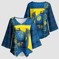 Kievan Rus Kimono Sleeve Blouse Slavic Dragon Ship - Wonder Print Shop