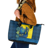 Kievan Rus Leather Tote Bag Slavic Dragon Ship - Wonder Print Shop