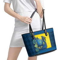 Kievan Rus Leather Tote Bag Slavic Dragon Ship - Wonder Print Shop